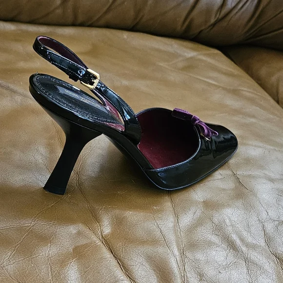Louis Vuitton Black Patent Purple Bow Accent Heels Size 5.5 US (Fits Size 6) - Picture 11 of 14